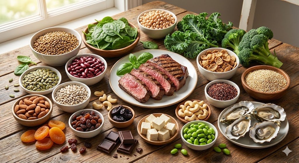 20 alimentos ricos em ferro